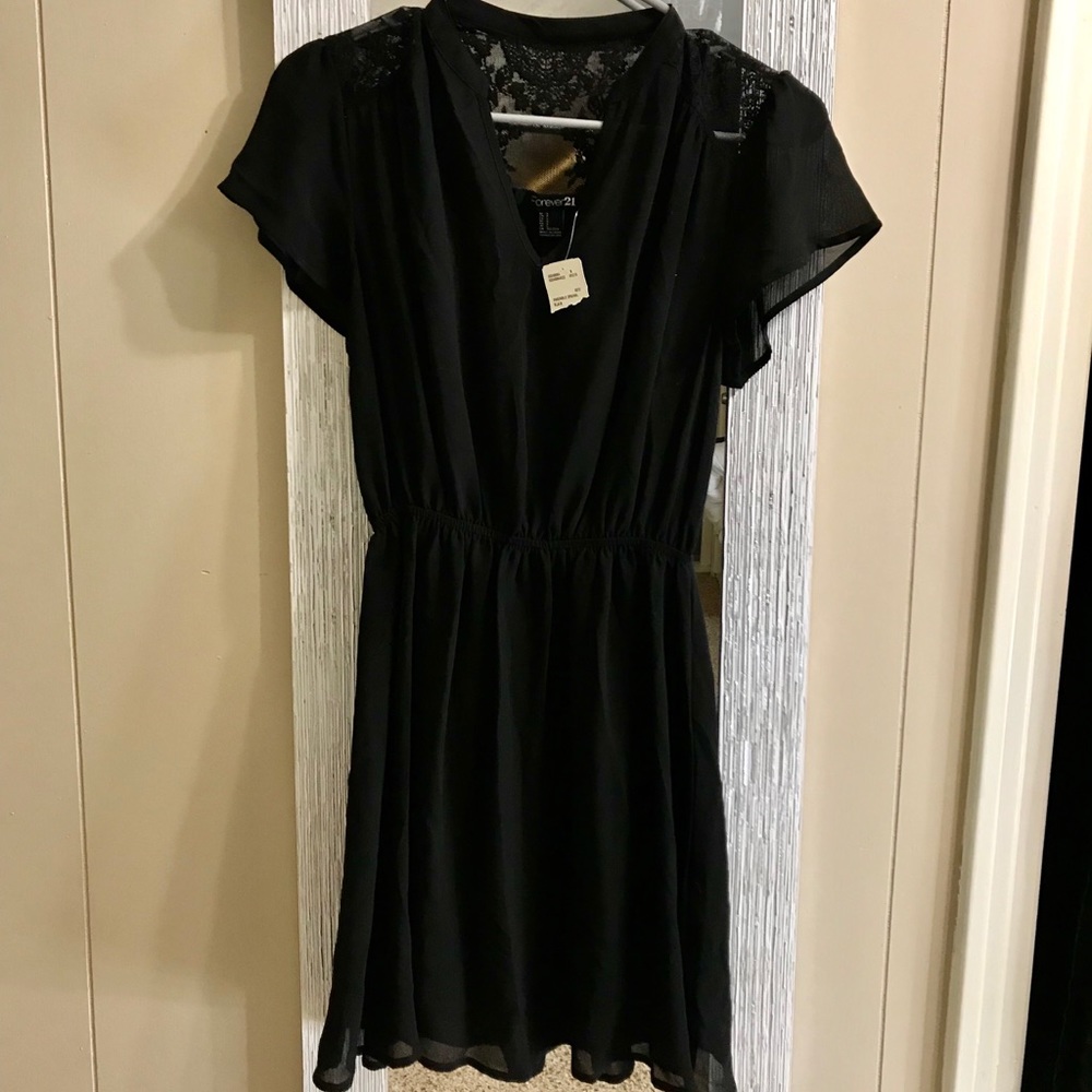 Forever 21 Black Two-Piece Lace Dress